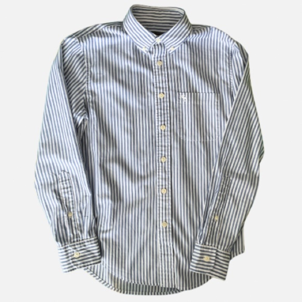 Abercrombie and Fitch Botton-Down Blur/White Striped Shirt Size XS NWOT